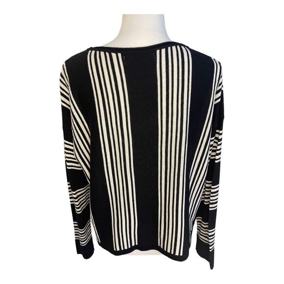 Philosophy Cropped Sweater, Women’s Medium, Black with White Stripes - Picture 3 of 4